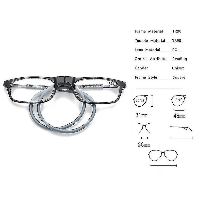 Reading Glasses High-grade Tr Magnetic Absorption Hanging Neck Funky Readers Glasses Tw
