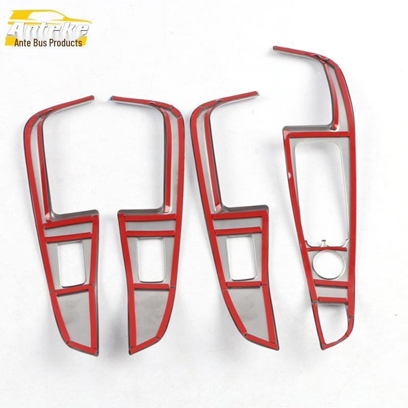 19 X5 Glass Lifting Switch Button Sequin Frame & Decorative Window Armrest for Car Accessories