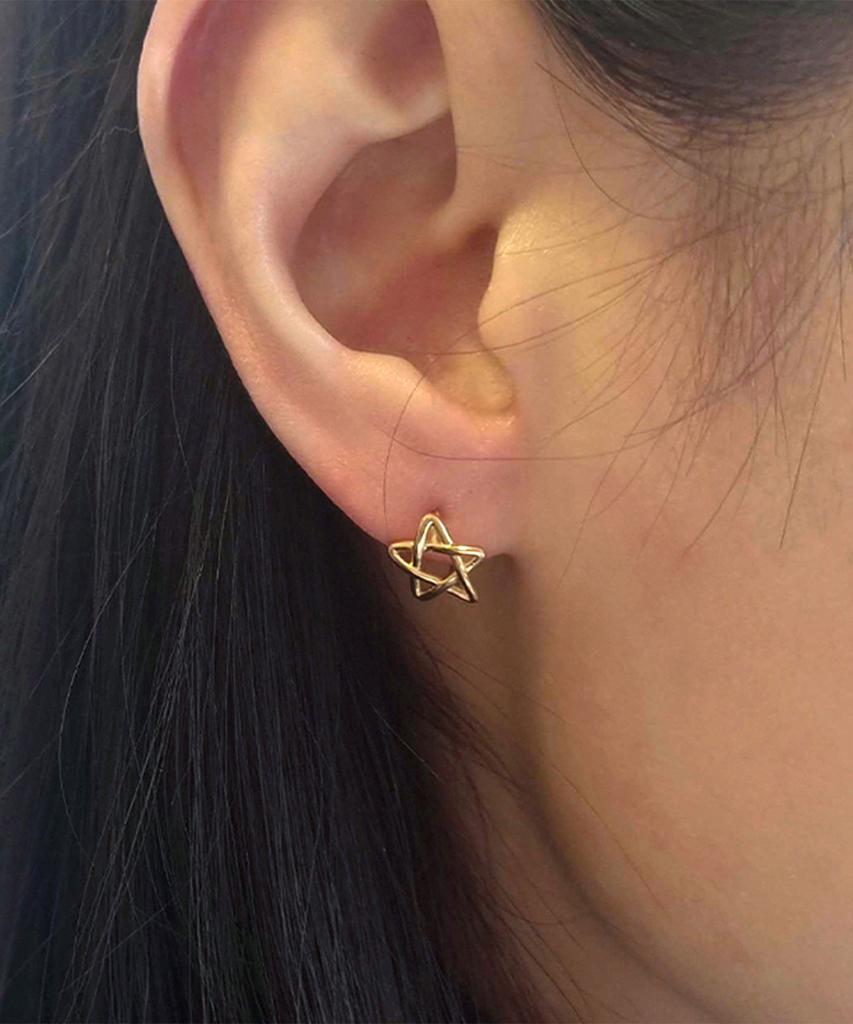 Helene Jewelry Серьги-гвоздики из стерлингового серебра 925 пробы "Линия Звезда"