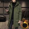 M-8XL Men's Hooded Down Jacket Mid-length Winter Thick Warm Cotton Jacket Men's Casual Top Solid Color All-match Zipper Coats Can Be Worn In Northern