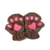 Women Winter Cute Cat Claw Paw Plush Mittens Soft Plush Short Fingerless Fluffy Bear Warm Cat Gloves Costume Half Finger Gift