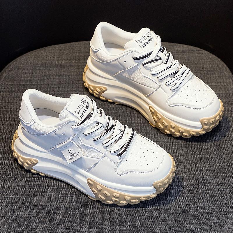 Обувь осень и зима женская натуральная кожа обувь платформа спортивная повседневная белая обувь женская мода
