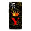 Чехол для iPhone 16 Чехлы iPhone 15 12 13 14 16 Pro Max X XR XS Max 15 Plus iPhone11 Крышка Роскошный Мраморный Буква A B Корона