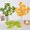 Elegant Artificial Ginkgo Leaves Branches 3 Forks Fake Ginkgo Stems Ginkgo Leaf Plant  Coffee Shop