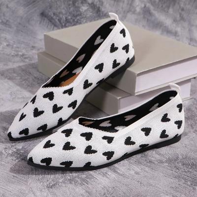 Женские эластичные вязаные разноцветные дышащие уютные рабочие туфли, модные женские туфли без шнуровки, легкие лоферы на плоской подошве для вождения