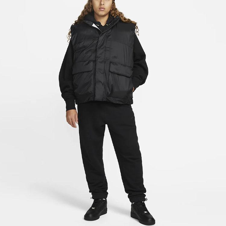 Nike Однотонный жилет с застежкой-молнией и воротником-стойкой, мужской жилет, черный DV9972-010