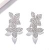 New rhinestone flower pendant earrings simple temperament small fresh earrings earring accessories female gold
