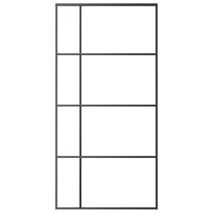 VidaXL Porte Coulissante Porte de Grange Porte d'Intérieur Système de Porte Maison Butée de Porte Verre ESG et Aluminium 151686