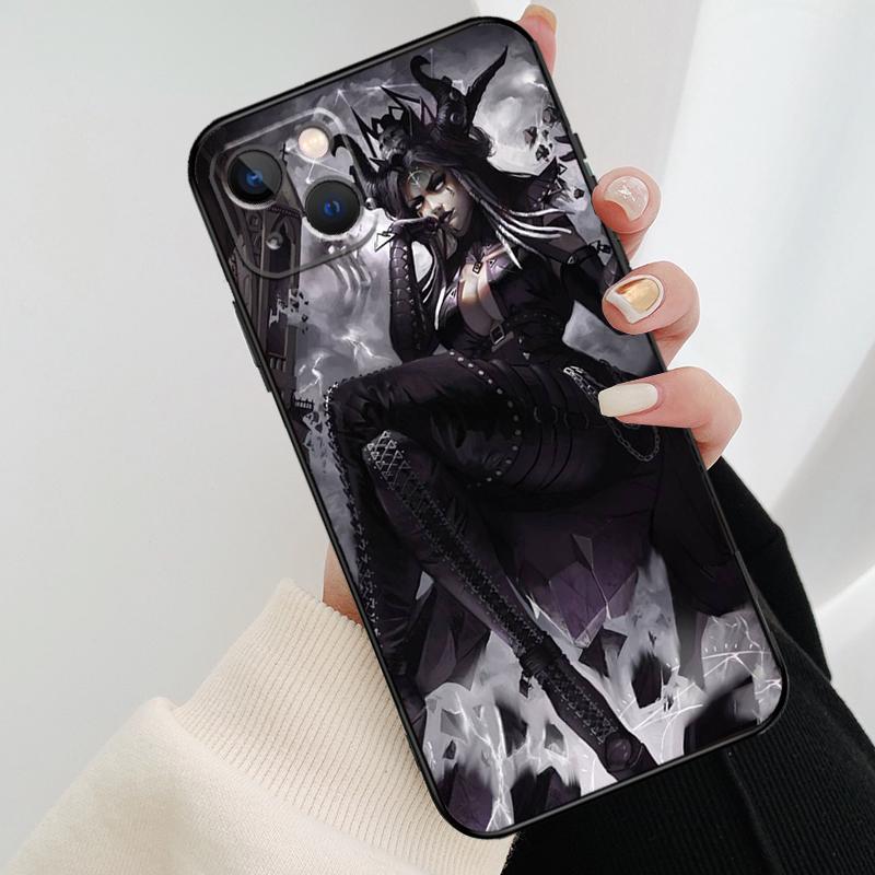 Чехол для телефона 'Лунная Ведьма Хоррор' для iPhone 13 12 11 14 15 16 Pro Max Mini X XS Max XR Plus Чехол Задняя крышка