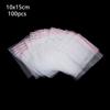 100 Pcs/pack Home Storage Self Adhesive PE Pouch Poly Clear Plastic Jewelry Zip Bags