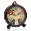 Retro analog alarm clock, twin bell alarm clock, no ticking, silent, battery powered, alarm clock vintage design