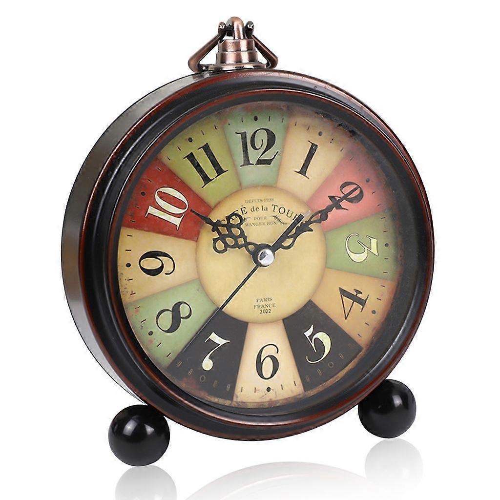 Retro analog alarm clock, twin bell alarm clock, no ticking, silent, battery powered, alarm clock vintage design