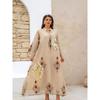Magic Queen Indonesia Middle East Lady Beige Robe Sequin Embroider Arabic Robe Dress Dresses