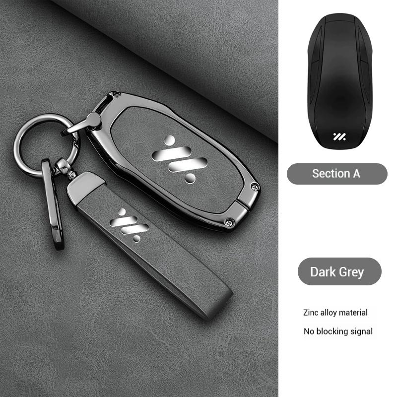 DCT4 Zinc Alloy Leather Key Case For IM LS6 MAX LS7 PRO L7 Dynamic Car Remote Protection Cover Bag Shell Keychain Accessories