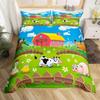 Cartoon Animal Duvet Cover Set, Farm Animal Comforter Cover, Rustic Farmhouse Bedding Set Twin Queen For Kids Boys Girls Adults