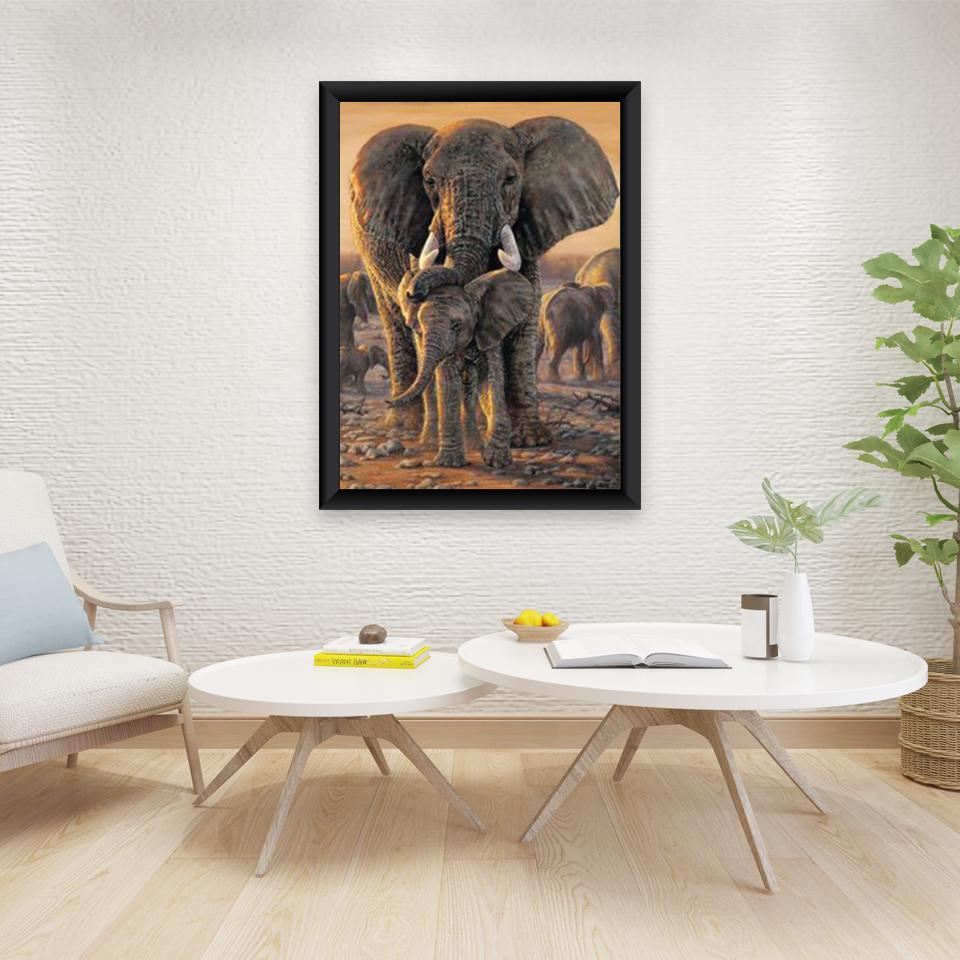 Слон DIY 5D алмазная живопись полная круглая дрель животное алмазные стразы Рождественский подарок мозаика настенная живопись домашний декор