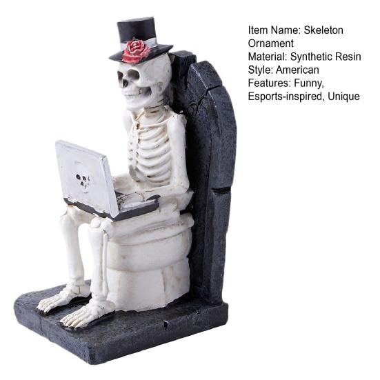Креативное украшение в виде скелета, забавная настольная декорация на Хэллоуин, реквизит для офисных розыгрышей на тему ужасов, подарок для программистов