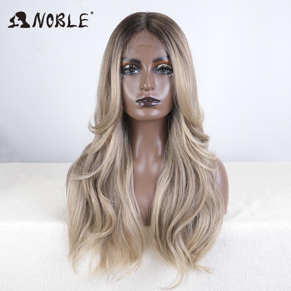 Noble Cosplay Lace Front Wig Synthetic 24“ Highlight Honey Brown Body Wave Wig Blonde Wigs For Women Lace Wig Lace Front Wig