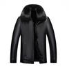 Новая мужская куртка из искусственной кожи для мужчин среднего и пожилого возраста, утепленная зимняя куртка из искусственной кожи для папы с бархатом