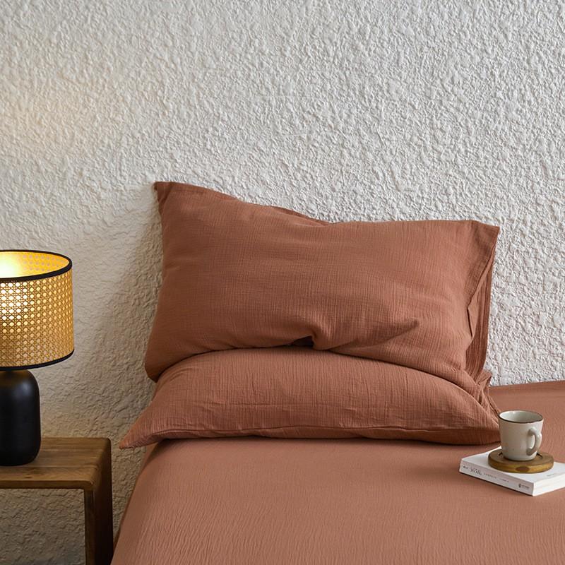 Soft Cotton Sateen Pillowcase Set 48x74cm Pure Color Neutral Tone Bedding Minimalist Bedroom