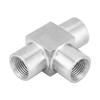 3 Way Pipe Connector BSPP Female Thread Stainless Steel Pipe Fitting Connector38in