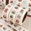 500pcs Capybara Sticker Roll - Waterproof PVC, Self-Adhesive Decals with Cute Animal & Food-Themed Designs for DIY Projects