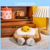 Plush Toast Egg Face Toy For Girls Gift Cute Cartoon Breakfast Decor