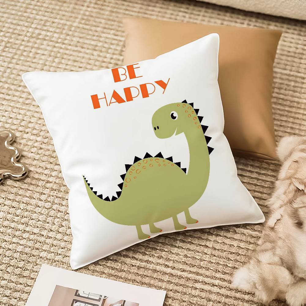 Cute Jurassic Dinosaur Pillow Case Anti-dustmite Invisible Zipper Sofa Bed
