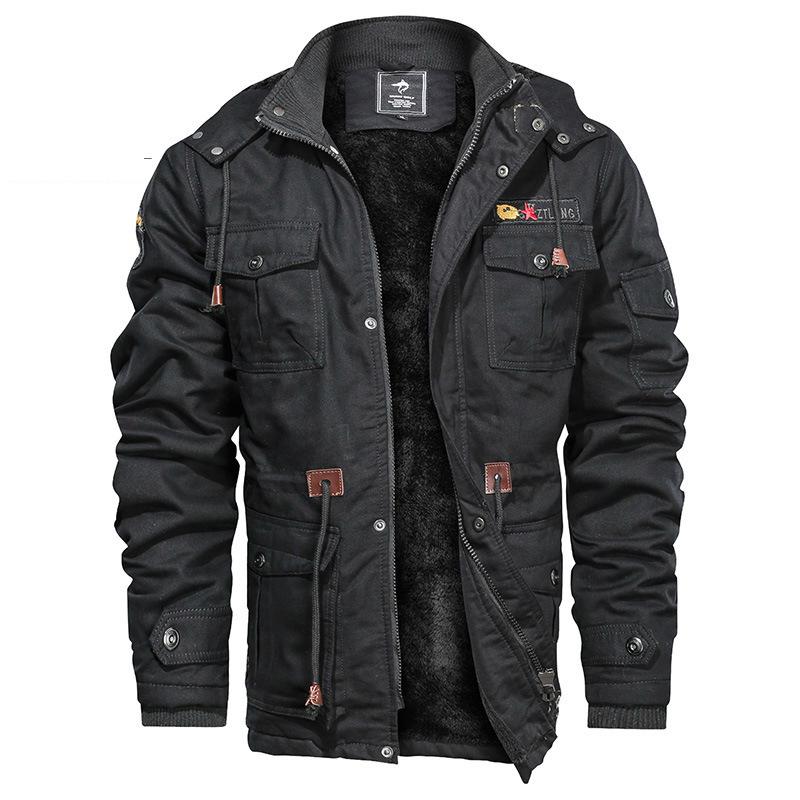 Мужская бархатная толстая вышитая куртка с капюшоном плюс размер, куртка из чистого хлопка для мужчин