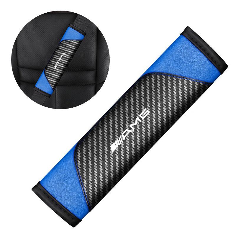 Leather Car Seat Belt Cover With Shoulder Pad Breathable PU Leather for Mercedes Benz GLB GLC GLS G63 W164 W140 W203 W210 W108