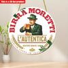 Mfoever D Плоский см шт Bira Moretti Пивная Тема Круглая Вывеска на Дверь Классический Дизайн Пивоварни Ретро Настенное Искусство Декор Подходит для Баров Пивных Клубов и Задних Дворов