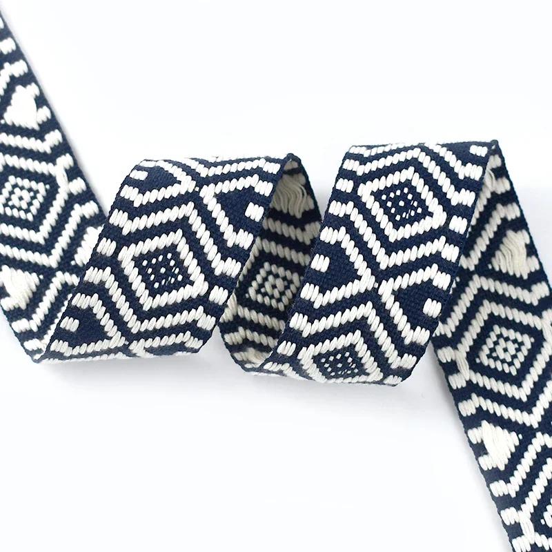 Meetee 2-10M 38мм Жаккардовая Полиэстер Хлопок Лента Стропа Ремень для Сумки Холщовой Декоративная Косая Лента Аксессуары для Шитья