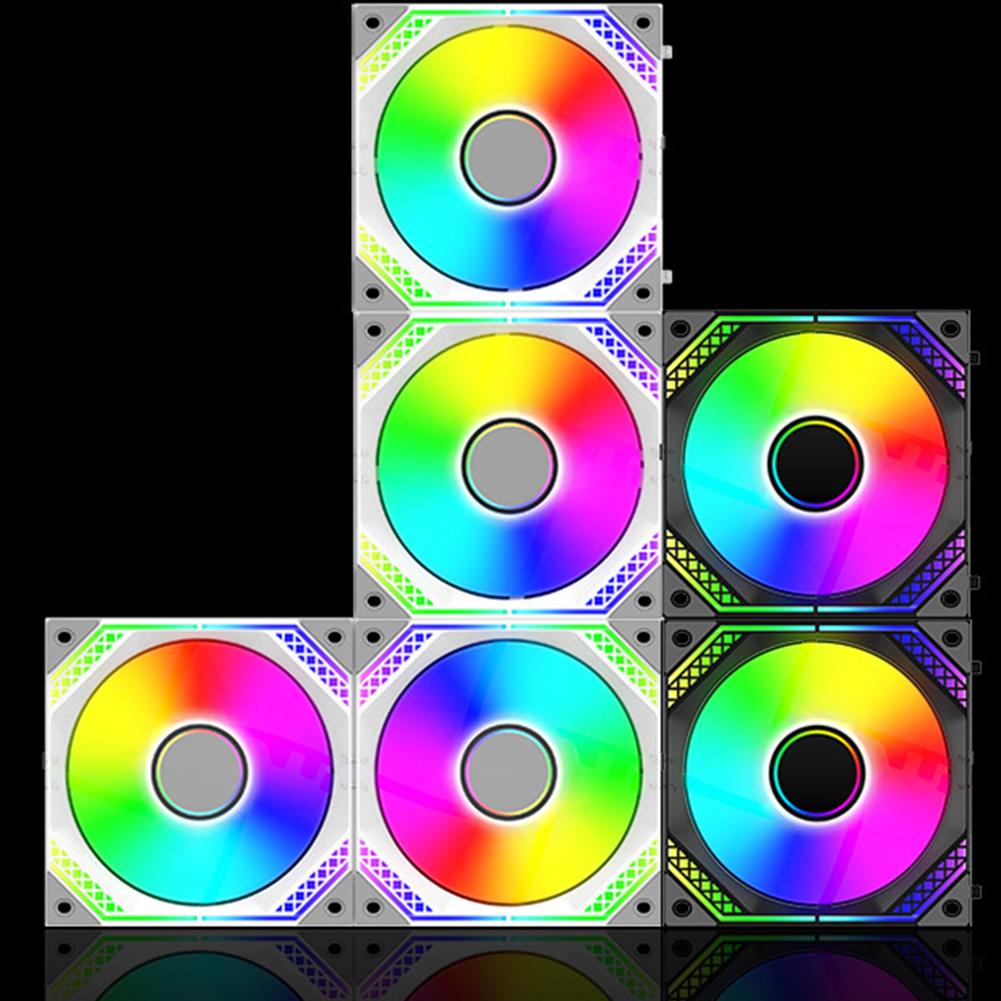 120 мм вентилятор для корпуса ПК 2000 PRM 5 В 3-контактный ARGB 4-контактный ШИМ вентилятор для корпуса(Обратный черный)