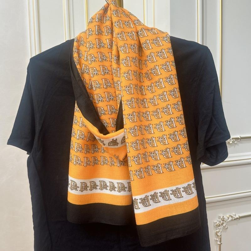 New Fashion Letter Polka Dot Printed Cotton and Linen Scarf Classic Autumn and Winter Warm Scarf Sunscreen Shawl