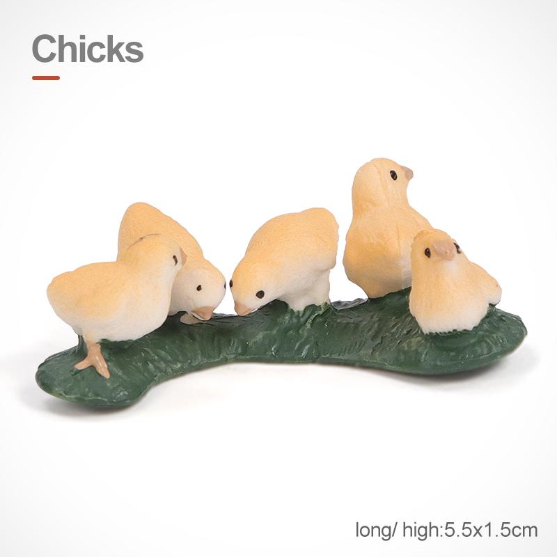 Имитация Фермерских Животных Домашняя Птица Корова Свинья Собака Курица Утка Гусь Детеныш Фигурки Модель Фигурки Развивающая Игрушка Для Детей