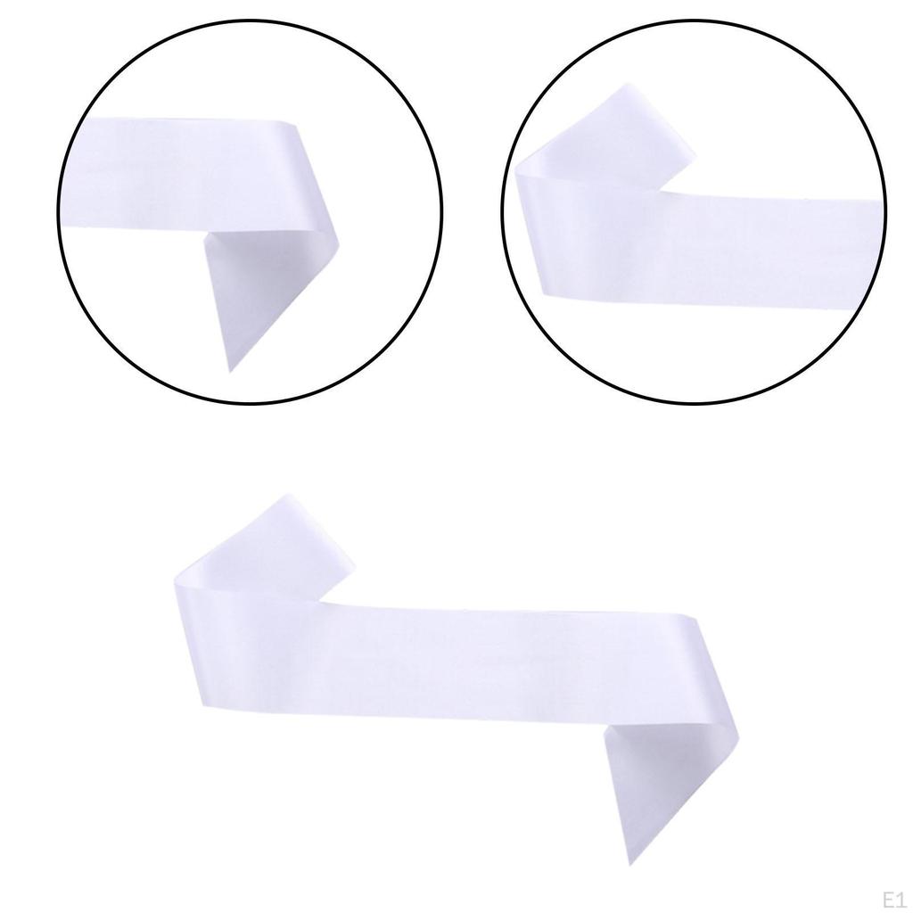 16 Pieces White Sash Blank Satin Glossy Etiquette Shoulder Strap Plain Party Decorations