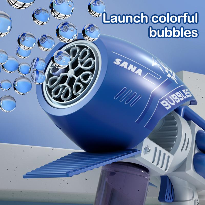New Children's Electric Bubble Machine Small Steel Cannon Soap Bubble Machine Handheld Fully Automatic Leak Free Gatling Toy
