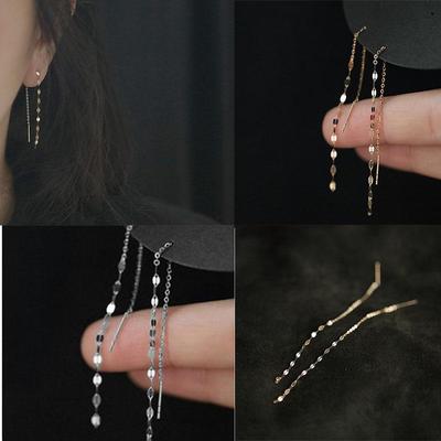 Серьги-гвоздики с кисточками женские позолоченные серьги летние пляжные вечерние украшения