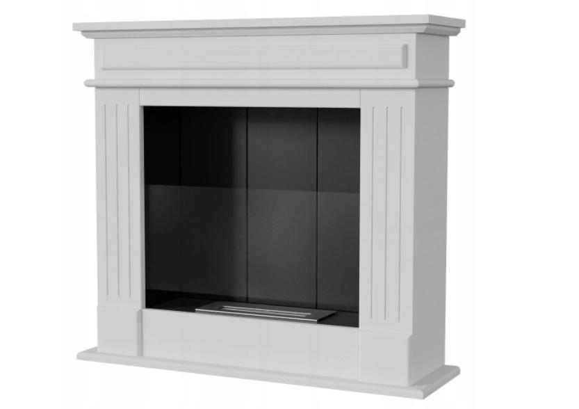 Portal Bioethanol Fireplace NOVEMBER TÜV White Self Assembly with Glazing Set