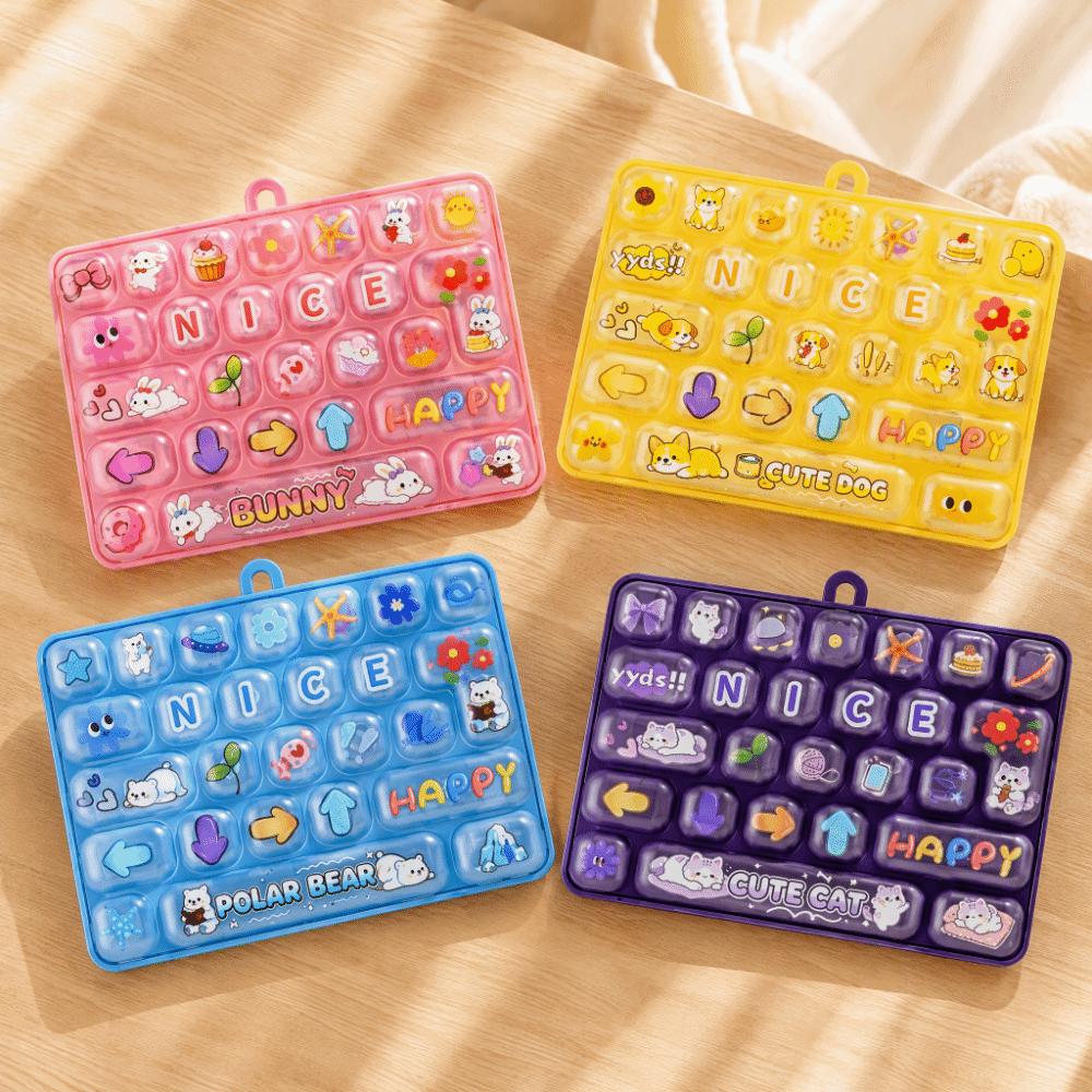 Pressable Keys Mechanical Keyboard Animal Theme Candy Color Keycap Keychain Bookbag Decor