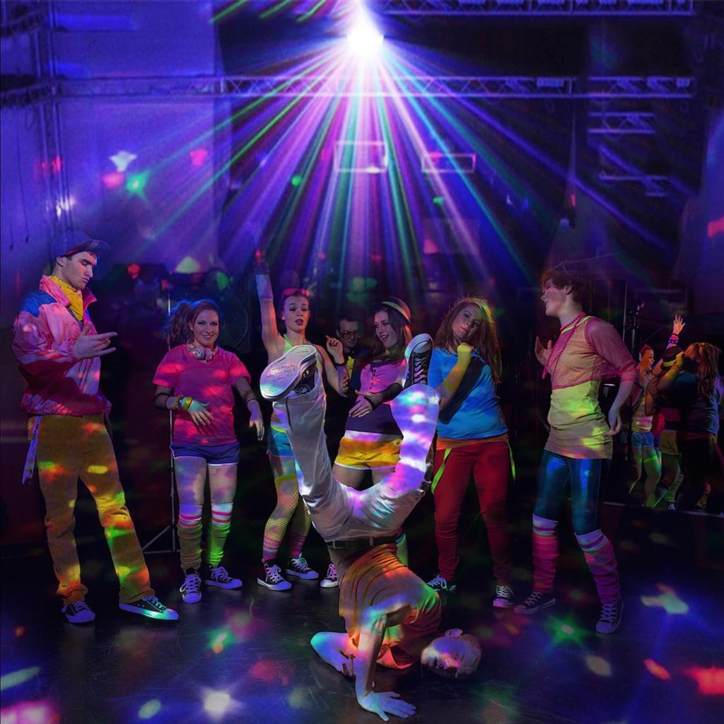 Disco light party lamp, flashing LED projector, sound-activated stage light strip with remote (EU standard)