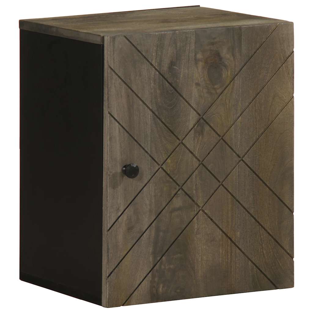 Wall Mounted Bathroom Cabinet Black 38 x 33 x 48 cm Solid Mango Wood