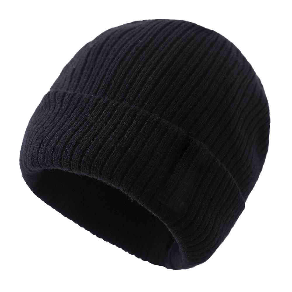 Winter-weight Short-pile Beanie Outdoor Knitted Hat Unisex Solid-colour Woolly Hat Baseball Cap