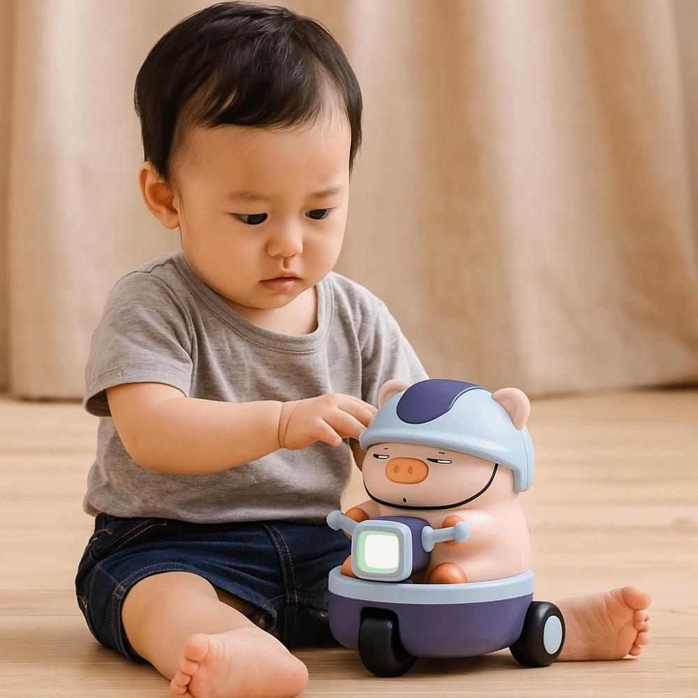 Plastic Pig Stunt Three-wheeled Car Toys Interactive Children Fun Motorcycle Kids Toddlers