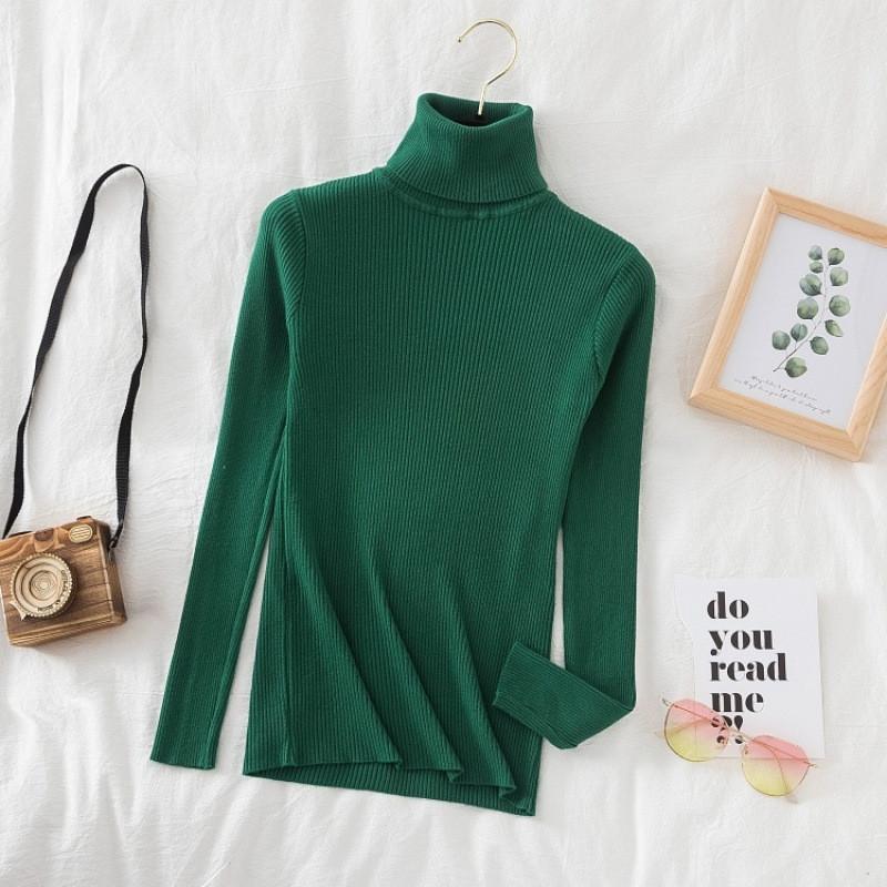 Elegant Knit Sweater For Women With High Neck Slim Fit Long Sleeve Casual Wear