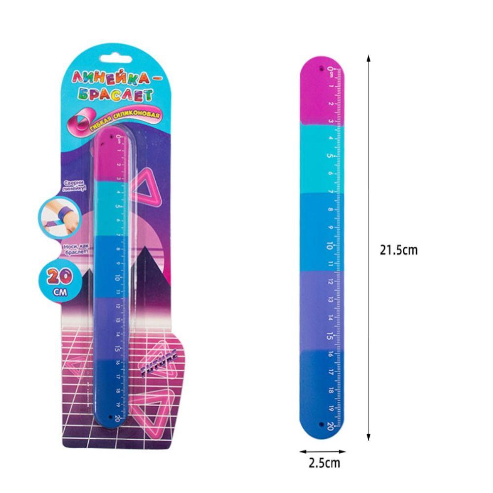 Fidget Clap Ring Straight Ruler Drawing Drafting Stress Relief Snap Ring Bracelet Ruler Silicone Anxiety Relief