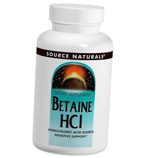 Бетаин Пепсин, Betaine HCL, Source Naturals 90таб (72355013)