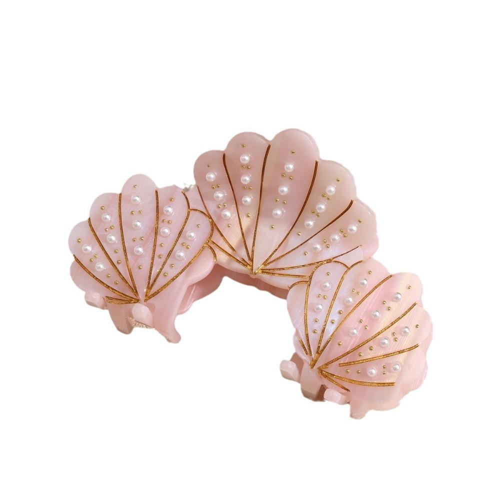 Acetic Acid Acetate Shell Hair Claw Elegant Pearl Rhinestone Crab Clip  Hair Styling Accessory