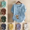 Women's Fashion Animal Prined Short Sleeve T-shirt Loose Cotton Shirt Casual Loose Summer Blouse Tops Plus Size