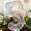 2pcs Colorful Transparent Digital Balloon 0-9 Colorful Bow Balloon, Used for Birthday Parties and Anniversary Decoration